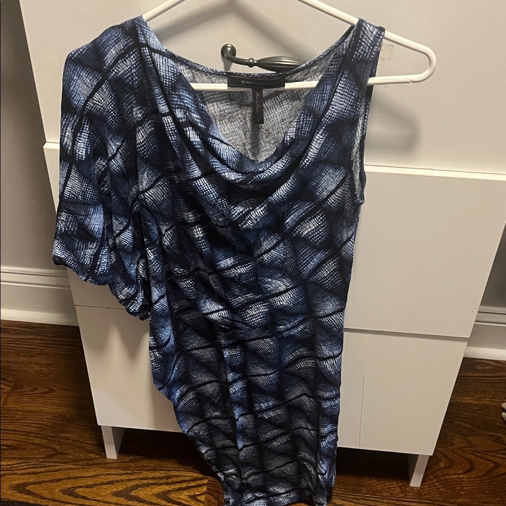 BCBGMaxAzria Blue Asymmetrical Dress